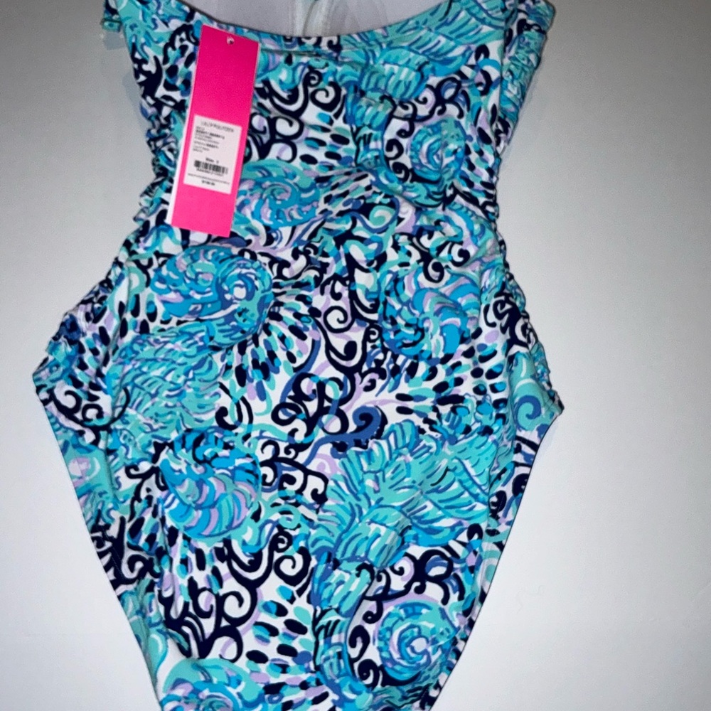 Lilly Pulitzer NWT Flamenco One Piece Swimsuit Light Aqua Spritz Size 0 - Picture 13 of 16